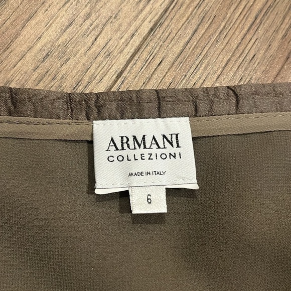 ARMANI COLLEZIONI | silk bronze ruffle skirt, size 6 - Picture 2 of 4